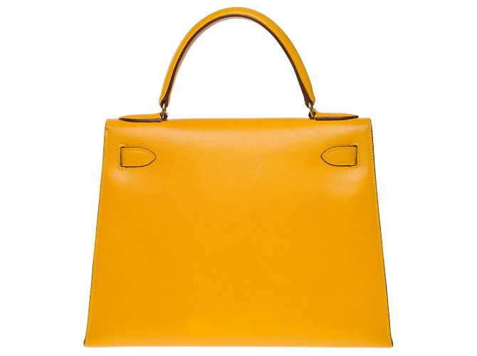 Hermès Borsa Hermes Kelly 28 in Pelle Gialla - 101223 Giallo - vista 4