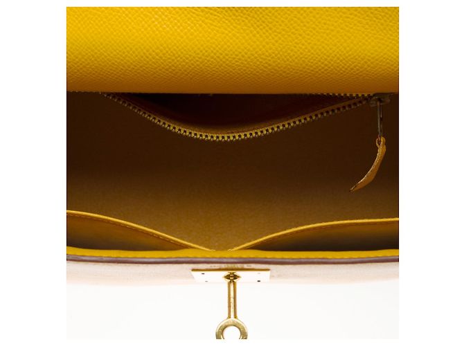 Hermès Borsa Hermes Kelly 28 in Pelle Gialla - 101223 Giallo - vista 7