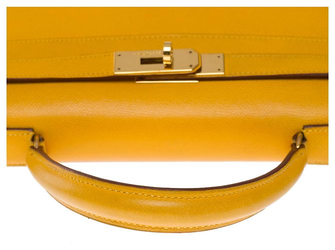 Hermès Borsa Hermes Kelly 28 in Pelle Gialla - 101223 Giallo - vista 8