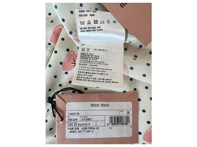 Conjunto Miu Miu de seda com estampa de bolinhas e shorts Multicor - vista 10
