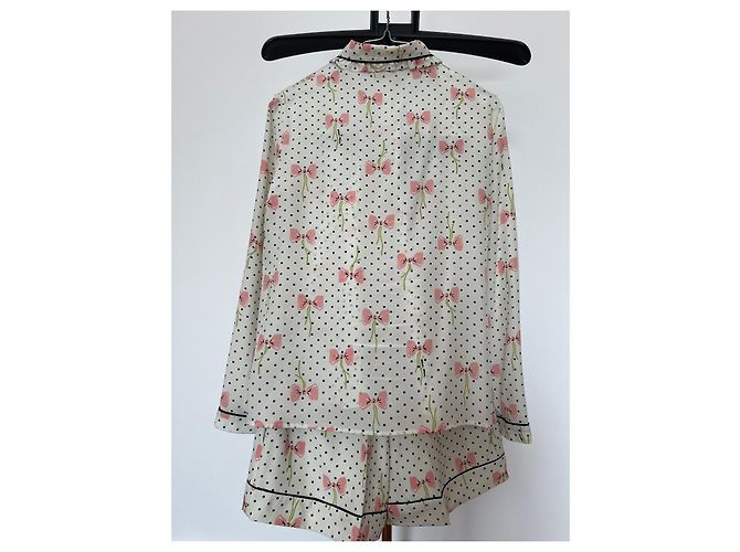 Conjunto Miu Miu de seda com estampa de bolinhas e shorts Multicor - vista 2