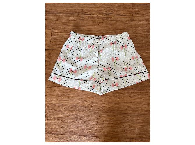 Conjunto Miu Miu de seda com estampa de bolinhas e shorts Multicor - vista 5