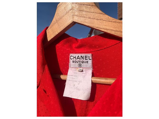 Top de seda rojo Chanel Roja - vista 3