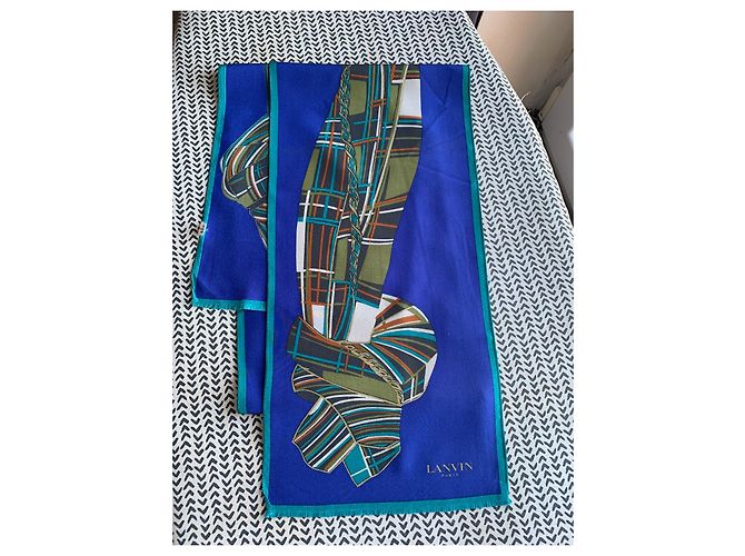 Lanvin Seidenschal Blau - Ansicht 2
