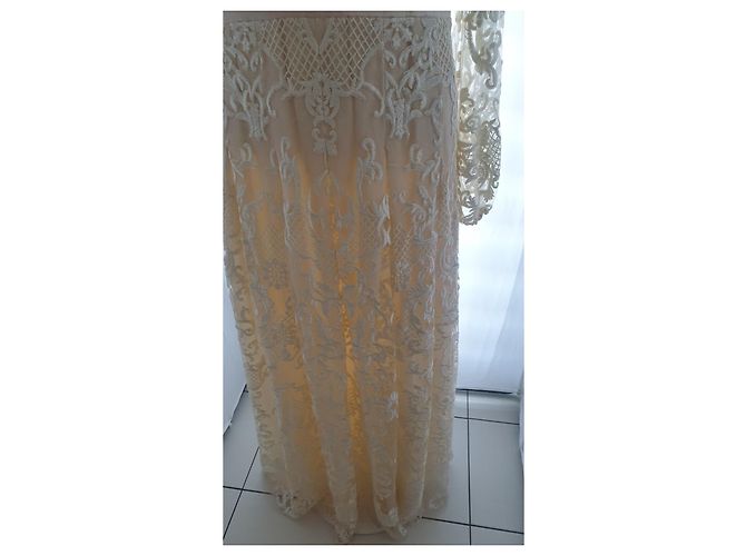 Autre Marque Couturissimo Spitzenkleid Creme - Ansicht 11
