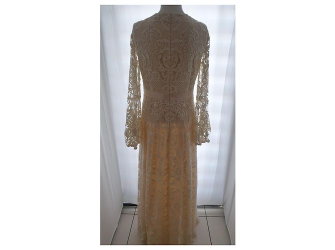 Autre Marque Couturissimo Spitzenkleid Creme - Ansicht 12