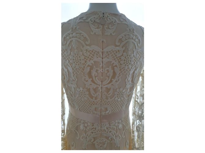 Autre Marque Couturissimo Spitzenkleid Creme - Ansicht 13