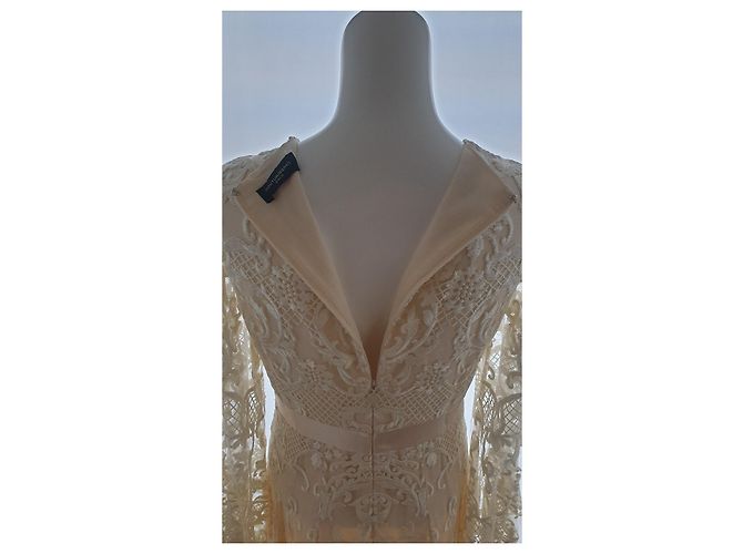 Autre Marque Couturissimo Spitzenkleid Creme - Ansicht 14