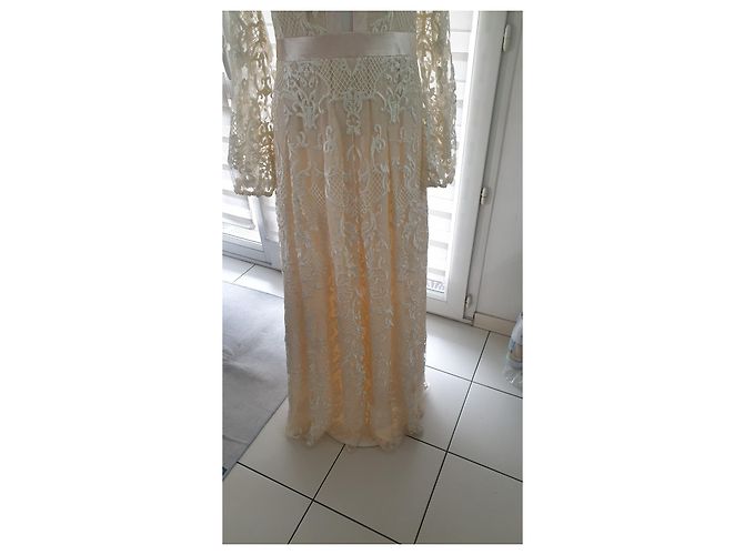 Autre Marque Couturissimo Spitzenkleid Creme - Ansicht 2