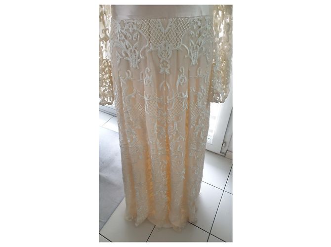 Autre Marque Couturissimo Spitzenkleid Creme - Ansicht 4