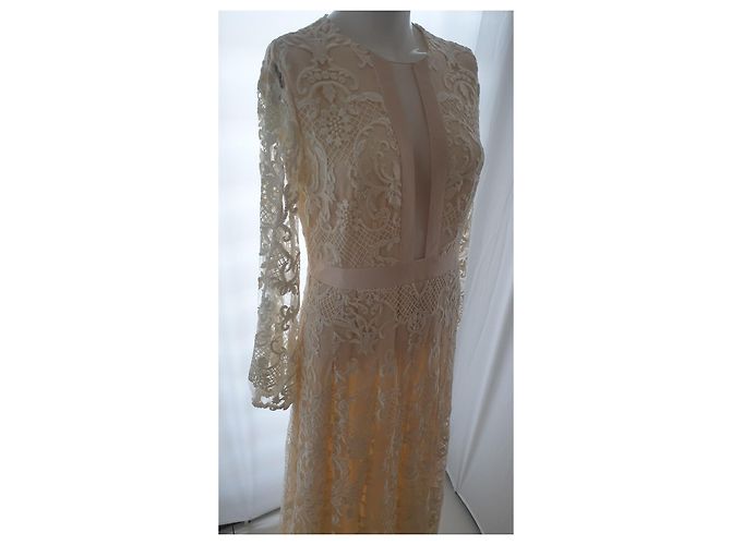 Autre Marque Couturissimo Spitzenkleid Creme - Ansicht 5