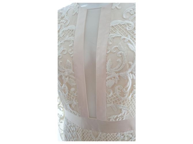 Autre Marque Couturissimo Spitzenkleid Creme - Ansicht 6