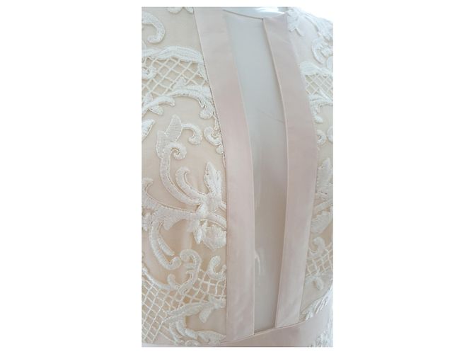 Autre Marque Couturissimo Spitzenkleid Creme - Ansicht 7