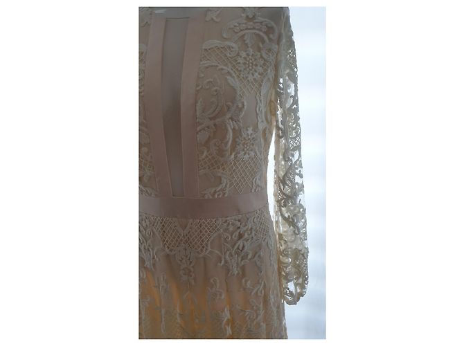 Autre Marque Couturissimo Spitzenkleid Creme - Ansicht 8