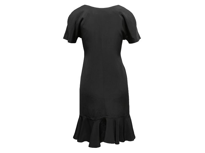 Schwarzes Oscar de la Renta Kurzarmkleid, Größe US M - Ansicht 3