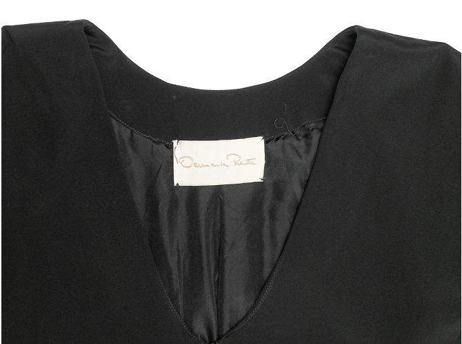 Schwarzes Oscar de la Renta Kurzarmkleid, Größe US M - Ansicht 4
