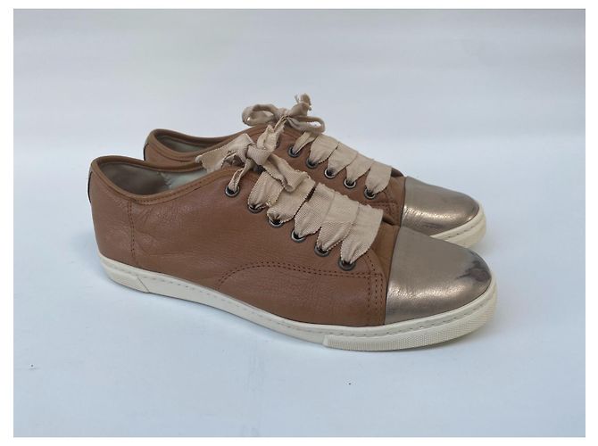 Sneaker da ginnastica Lanvin in pelle Marrone - vista 4