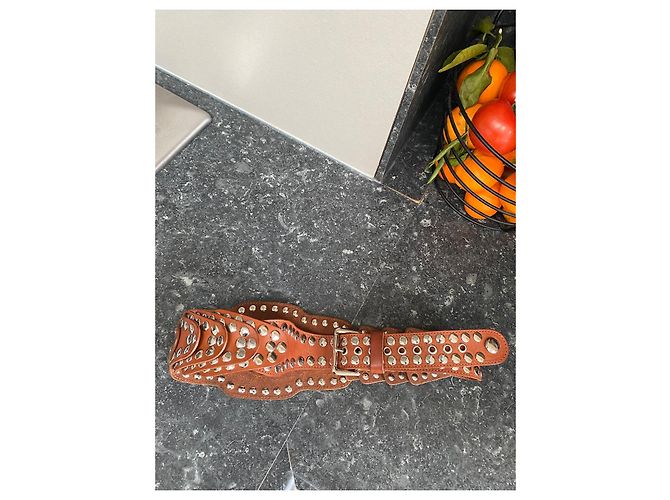 Cinturón Lanvin de cuero marrón claro - vista 8