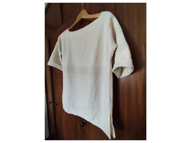 Jersey Hermès Malha Blanco Seda Algodón Lana - vista 2