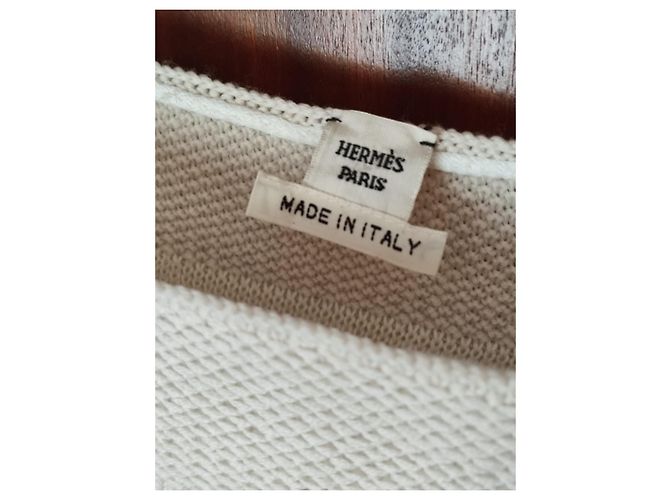 Jersey Hermès Malha Blanco Seda Algodón Lana - vista 3