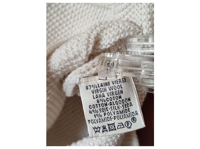 Jersey Hermès Malha Blanco Seda Algodón Lana - vista 7