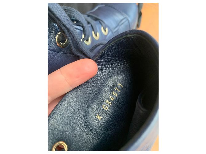 Chanel lace-up leather ankle boot 37 Navy blue - view 13