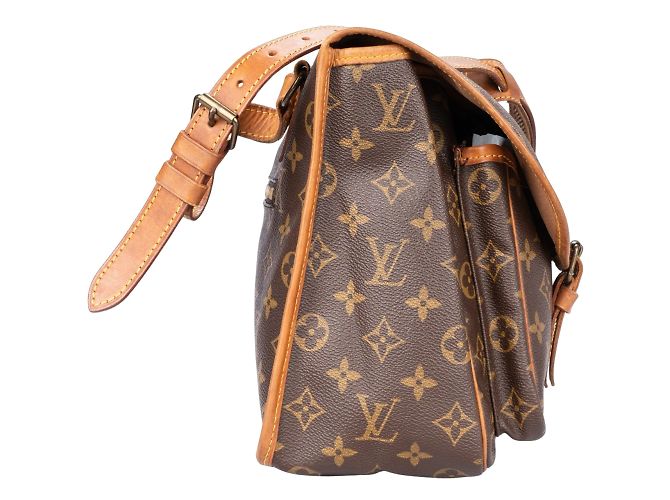 Borsa a tracolla Louis Vuitton in tela monogramma Sac Gibeciere GM Marrone - vista 3
