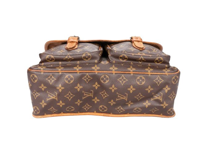 Borsa a tracolla Louis Vuitton in tela monogramma Sac Gibeciere GM Marrone - vista 6