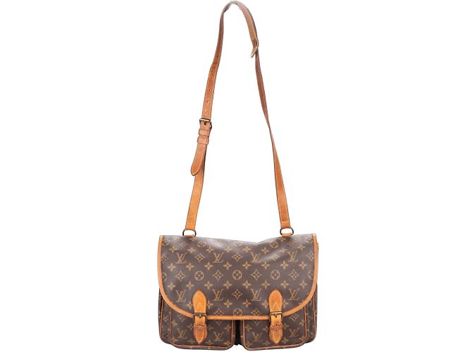Borsa a tracolla Louis Vuitton in tela monogramma Sac Gibeciere GM Marrone - vista 7