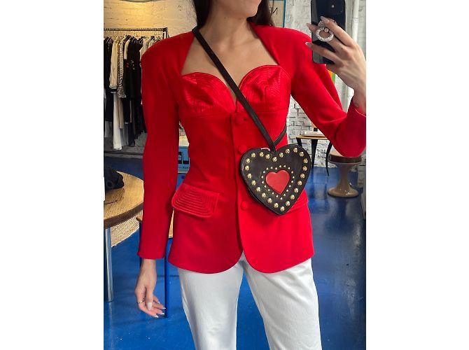 90Borsa a cuore borchiata Moschino da s Nero - vista 4