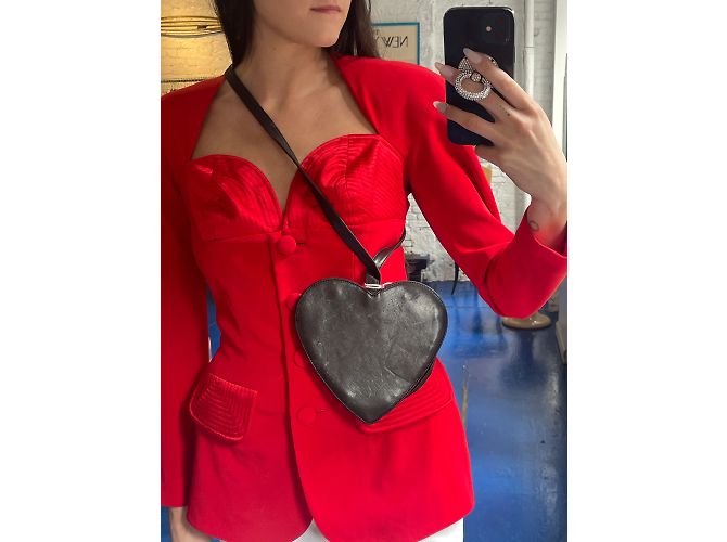 90Borsa a cuore borchiata Moschino da s Nero - vista 5