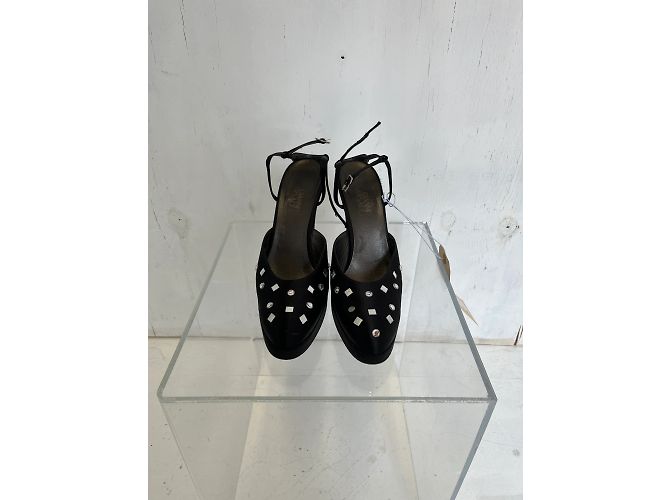 Versace High Heels Schwarz Stoff Größe 38 - Ansicht 2