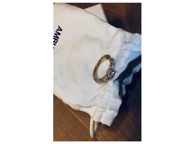 Autre Marque Ambush Orecchino Money in argento e strass oro Gold hardware - vista 3