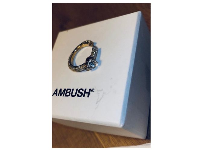 Autre Marque Ambush Orecchino Money in argento e strass oro Gold hardware - vista 4