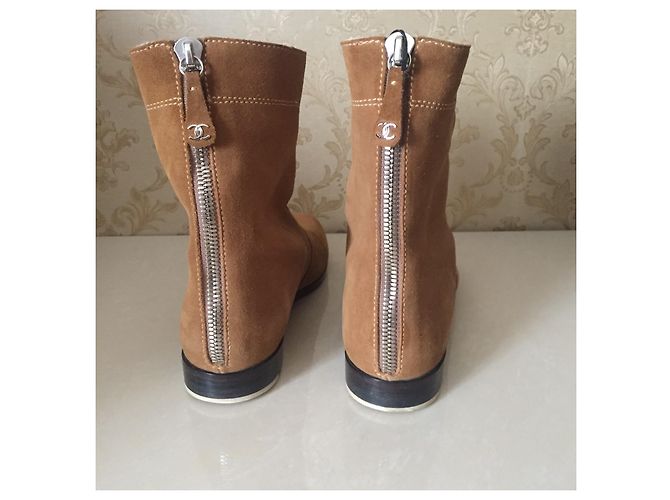 Chanel Ankle Boots Camel Leather - view 3