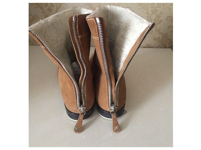 Chanel Ankle Boots Camel Leather - view 4