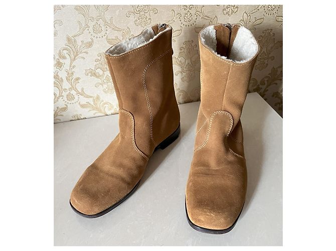 Chanel Ankle Boots Camel Leather - view 6