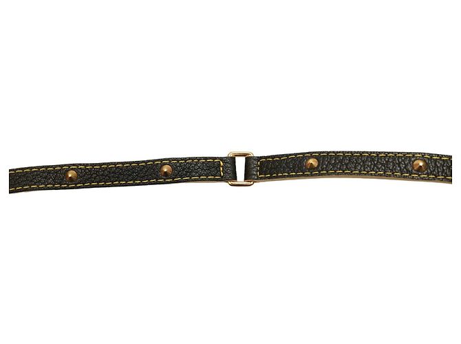 Louis Vuitton Ledergürtel Schwarz mit Pyramidennieten schmal - Ansicht 3