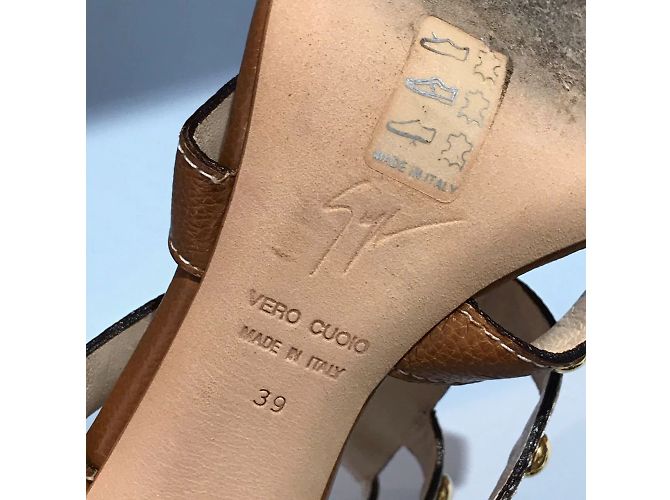 Sandali GIUSEPPE ZANOTTI T.EU 39 Pelle Cammello - vista 5