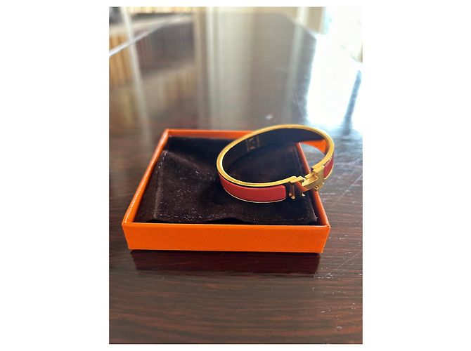 Bracciale Hermès Clic H argento arancione - vista 2