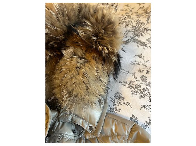 Jaqueta Moncler acolchoada com pele bege - vista 3
