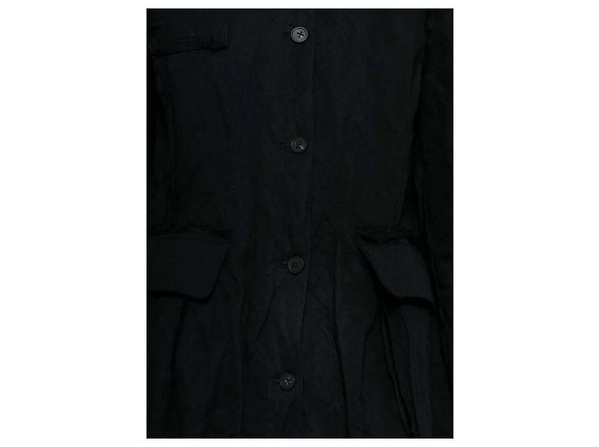 Autre Marque Abrigo negro con cuello mao Aleksandr Manamis - vista 4