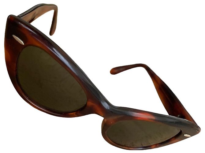 Ray-Ban Gafas de sol Ray Ban fabricadas en EE. UU. 60/70cuerno Castaño Caramelo - vista 3