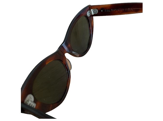 Ray-Ban Gafas de sol Ray Ban fabricadas en EE. UU. 60/70cuerno Castaño Caramelo - vista 4