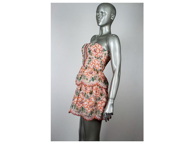 Bcbg Max Azria Giuliana Besticktes Trägerloses Kleid Rosa Pink - Ansicht 2