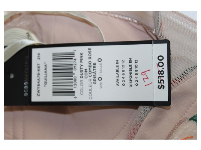 Bcbg Max Azria Giuliana Besticktes Trägerloses Kleid Rosa Pink - Ansicht 6