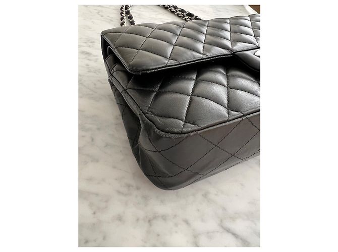 Borsa a mano Chanel Timeless in pelle di agnello nera Nero - vista 13