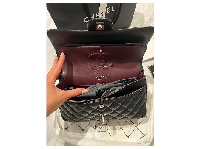 Borsa a mano Chanel Timeless in pelle di agnello nera Nero - vista 2