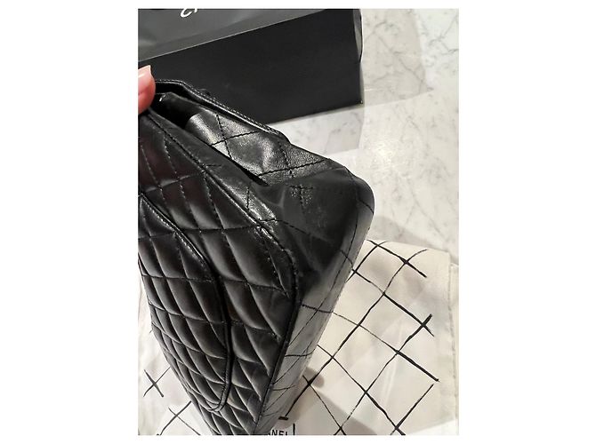 Borsa a mano Chanel Timeless in pelle di agnello nera Nero - vista 3