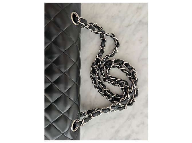 Borsa a mano Chanel Timeless in pelle di agnello nera Nero - vista 5